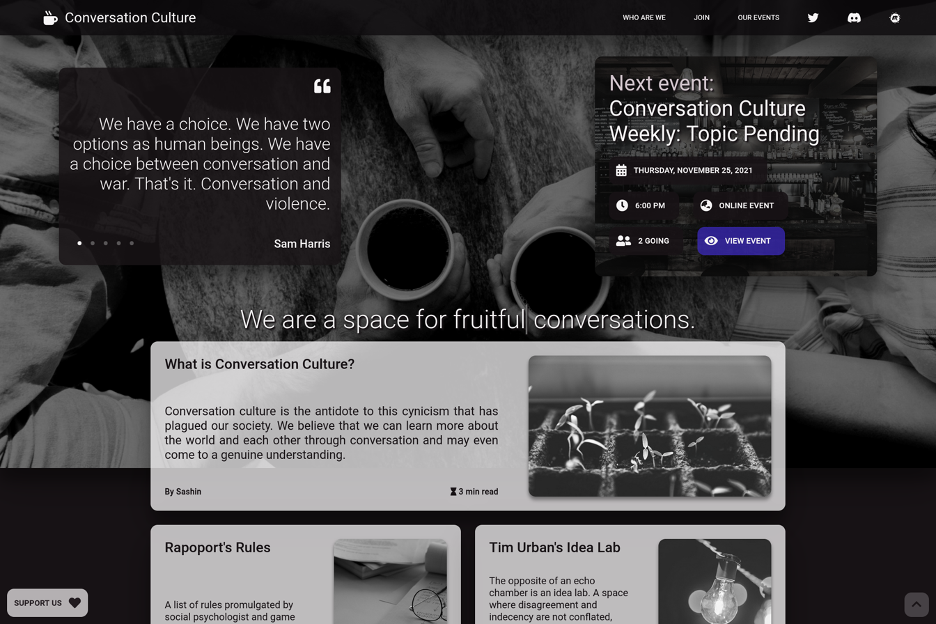 Screenshot of Converation Culture Website